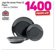 Always Home Jogo de Jantar Preto 12 Pecas