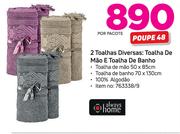 Always Home 2 toalhas Diversas: toalha de mao e toalha de banho por pacote