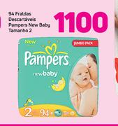 94 Fraldas Descartaveis Pampers New Baby Tamanho 2