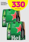 Embalagem de 6 Heineken NRB-250ml por pacote