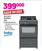 Beko 50 x 60 4 Burner Gas STOVE BLACK B