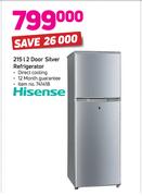 Hisense 215Ltr 2 Door Silver Refrigerator