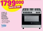 Beko 4 Gas +2 Electric Cooker 90:601NX GE12121DX