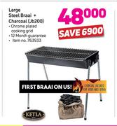 Ketla Large Steel Braai + Charcoal JB200