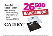 Camry Body Fat Scale-Black EF954-S10 Each