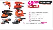 Black&Decker 550W 10mm Single Speed Hammer Drill/135W Finishing Sander/Mouse Sander/400W Jigsaw-Each