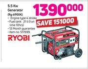 Ryobi 5.5Kw Generator RG-6900K