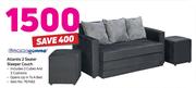 Gommagomma Atlantis 2 Seater Sleeper Couch Including 2 Cubes And 3 Cushions