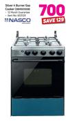 Nasco Silver 4 Burner Gas Cooker 2BME61008