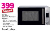 Russell Hobbs 30L Silver Electronic Microwave RHEM30L