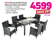 Bono Dinning Set With Glass Table Six Chair BN-N16SET