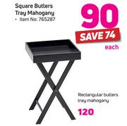 Square Butlers Tray Mahogany