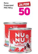 Nunu Evaporated Milk-24 x 160g