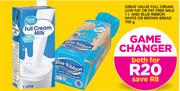 Great Value Full Cream, Low Fat Or Fat Free Milk 1Ltr & Blue Ribbon White or Brown Bread 700g-For Bo