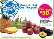 Red Apples 1kg, Red Plums Prepack, Pears Econo Pack 1.5Kg & Pineapple Combo