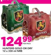 Hunters Gold Or Dry NRB-12x330ml Per Pack
