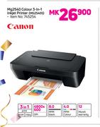 Canon MG2540 Colour 3 In 1 Inkjet Printer