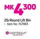 Contour 25Ltr Round Lift Bin