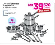 Mainstays 20 Piece Stainless Steel Pot Set-Per Set
