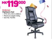 Anderson Highback Chair H115-125 x W65.5 x D66cm