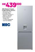 KIC 336Ltr Bottom Freezer Fridge KBF634 1ME WT