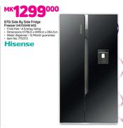 Hisense 670Ltr Side By Side Fridge Freezer H670SMB WD