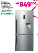 Hisense 610Ltr Bottom Freezer Fridge Inox H610BI-WD