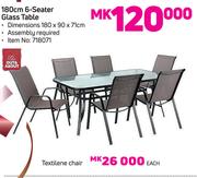 Out & About 180cm 6-Seater Glass Table-Each