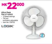 Logik 40cm Desk Fan LT-40D01