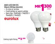 Eurolux A60 LED 6W ES Warm White G641ES-Each