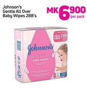Johnson's Gentle All Over Baby Wipes 288's-Per Pack