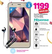 Hisense Dual SIM Smartphone Infinity U962 + Bluetooth Headphones And Phone Cover