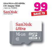 Sandisk Ultra Micro USD 48MBs C10 Adapter 16GB
