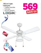 Logik 105cm 1 Light Celling Fan