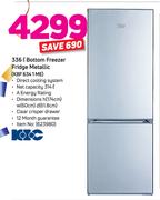 KIC 336L Bottom Freezer Fridge Metallic KBF 634 1 ME