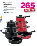Mainstays 7 Piece Carbon Steel Non Stick Pot Set