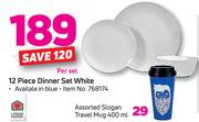 Always Home 12 Piece Dinner Set White 