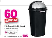 Contour 25L Round Lift Bin Black