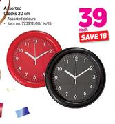 Assorted Clocks 20cm-Each