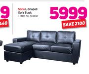 Sofia L- Shaped Sofa Black