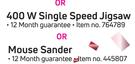 Black & Decker 400W Single Speed Jigsaw Or Mouse Sander-Each
