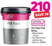 Simple Choice 20L Matt PVA White