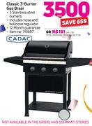 Cadac Classic 3-Burner Gas Braai Including Hose And Bullnose Regulator