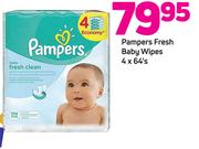 Pampers Fresh Baby Wipes 4 X 64'S