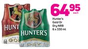 Hunter's Gold Or Dry NRB-6 x 330ml