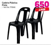 Cadeira Plástica Preta- por 2