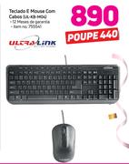 Ultra Link Teclado E Mouse com Cabos UL-KB-M04