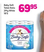 Baby Soft Toilet Rolls 2 Ply White-18's