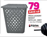 Alplas Mega Laundry Basket With Lid Grey