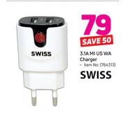 Swiss 3.1A MI US WA Charger